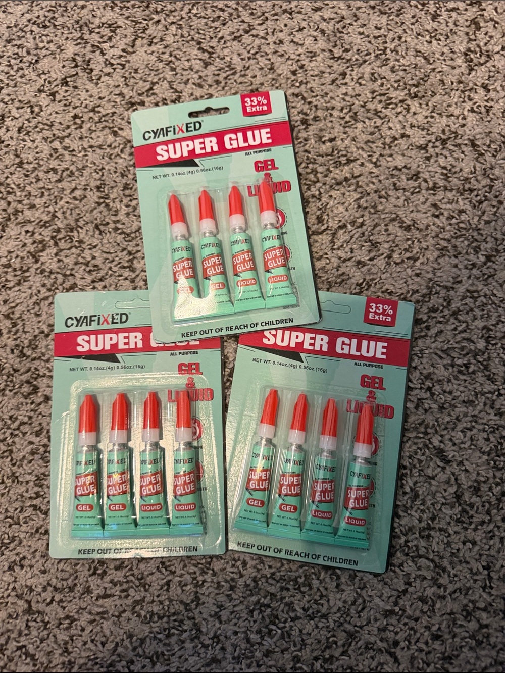 Super Glue Multi-Pack in Green and Red - Strong Gel & Liquid Adhesive